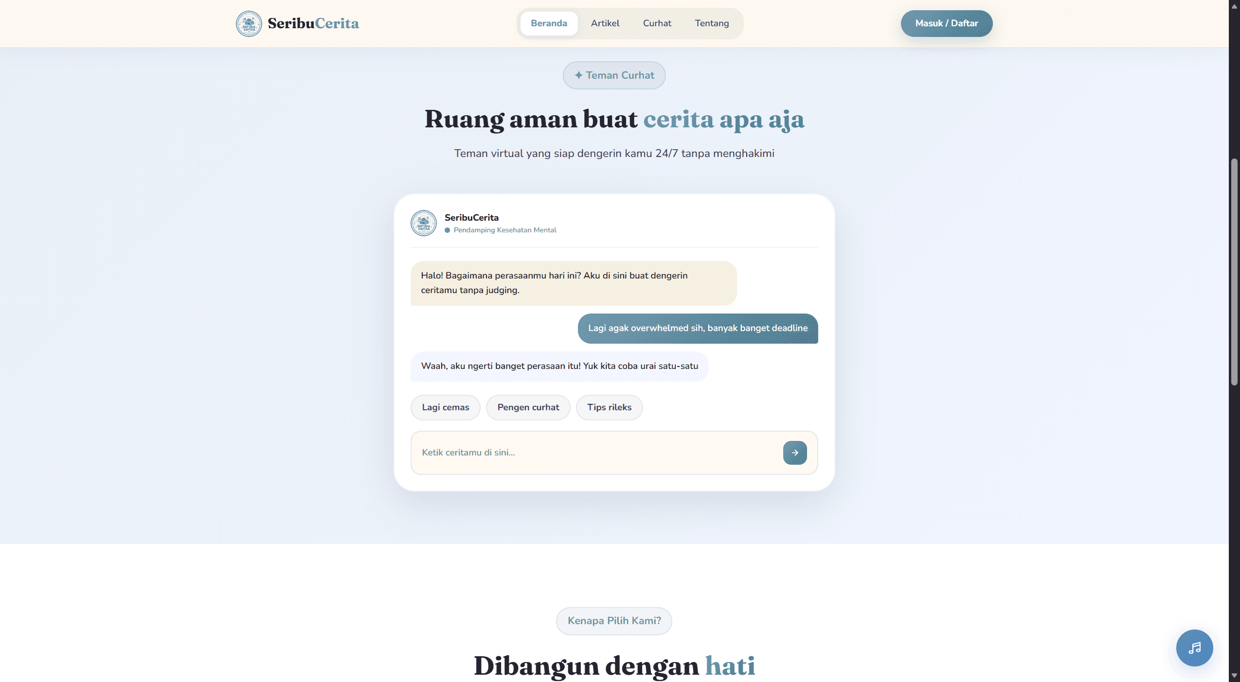 Tangkapan layar Seribu Cerita